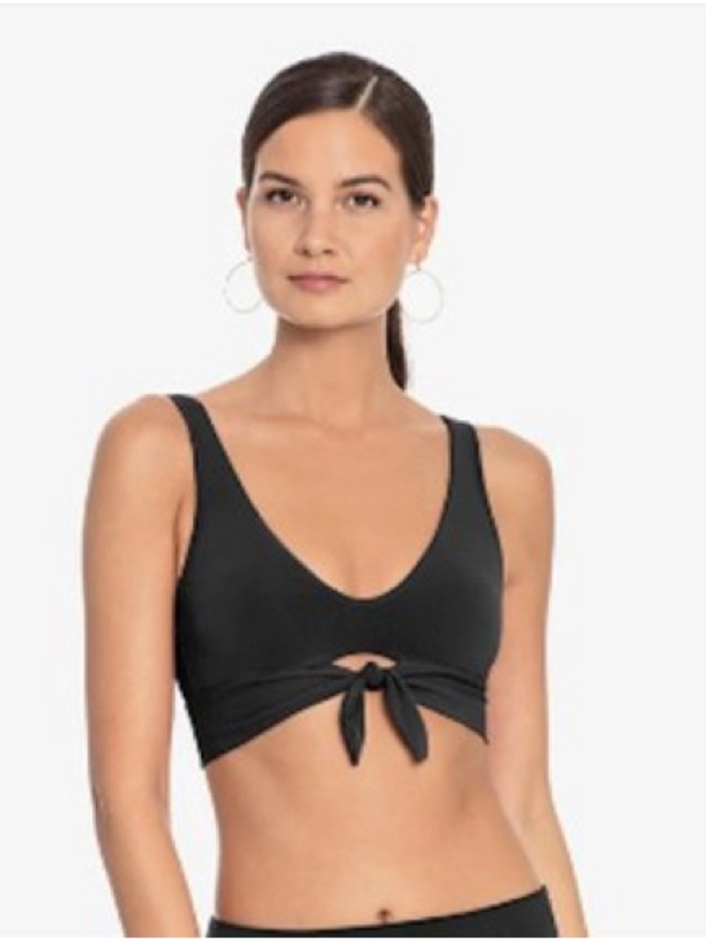 Robin Piccone Black Tie-Front Bikini Top size small